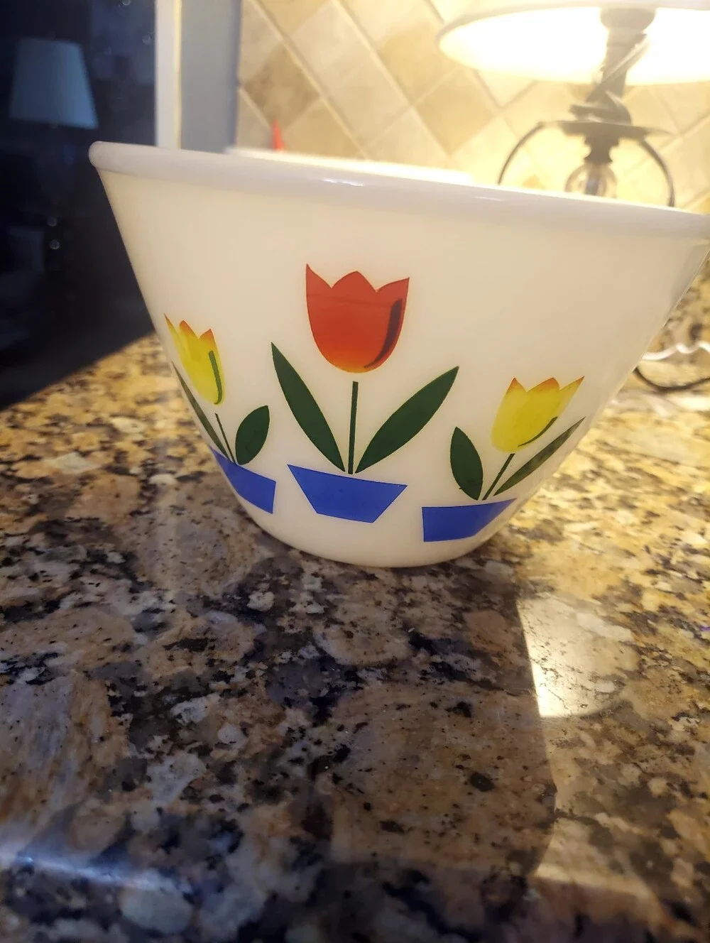 Fire King Tulip Mixing Bowls.